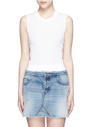Main View - Click To Enlarge - MO&CO. - Cotton-silk crop top