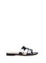 Main View - Click To Enlarge - ISA TAPIA - 'Clara' metallic star appliqué leather slide sandals
