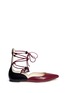 Main View - Click To Enlarge - ISA TAPIA - 'Comet' colourblock leather lace-up flats