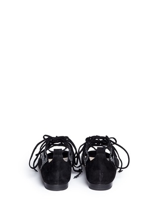 Back View - Click To Enlarge - ISA TAPIA - 'Dawn' cutout star crystal suede sandals