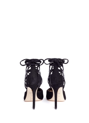 Back View - Click To Enlarge - ISA TAPIA - 'Oprieta' cutout star crystal suede pumps