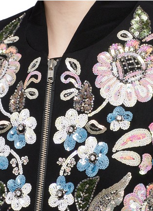 Detail View - Click To Enlarge - NEEDLE & THREAD - 'Oriental Garden' floral embellished bomber jacket