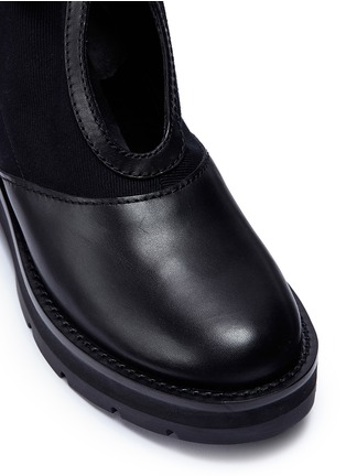 Detail View - Click To Enlarge - 3.1 PHILLIP LIM - 'Cat' buckled strap leather panel twill combat boots