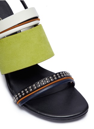 Detail View - Click To Enlarge - 3.1 PHILLIP LIM - 'Drum' colourblock stud strap leather slingback sandals
