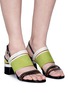 Figure View - Click To Enlarge - 3.1 PHILLIP LIM - 'Drum' colourblock stud strap leather slingback sandals