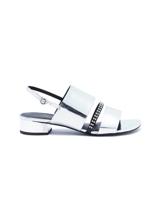 Main View - Click To Enlarge - 3.1 PHILLIP LIM - 'Drum' stud strap mirror leather slingback sandals