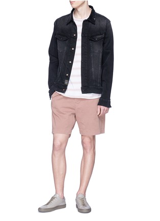 Figure View - Click To Enlarge - BASSIKE - 'Battered' twill shorts