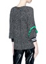 Back View - Click To Enlarge - TIBI - 'Martine' ruffle trim asymmetric cuff speckle print top