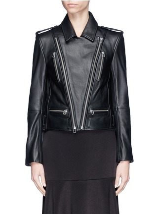 Main View - Click To Enlarge - DION LEE - Cropped leather biker jacket