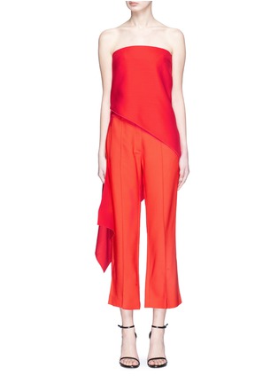 Main View - Click To Enlarge - DION LEE - Asymmetric sail virgin wool-silk strapless top