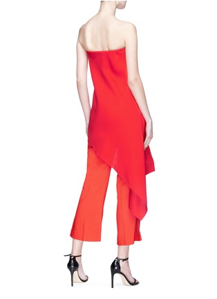 Figure View - Click To Enlarge - DION LEE - Asymmetric sail virgin wool-silk strapless top