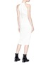 Figure View - Click To Enlarge - DION LEE - 'Whitewash' pleated halterneck dress