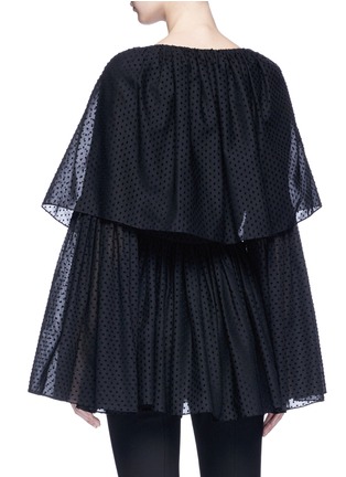 Back View - Click To Enlarge - ROSETTA GETTY - Tiered ruffle polka dot voile blouse