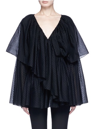 Main View - Click To Enlarge - ROSETTA GETTY - Tiered ruffle polka dot voile blouse