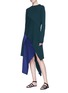 Figure View - Click To Enlarge - ROSETTA GETTY - Asymmetric reversible chenille knit midi skirt