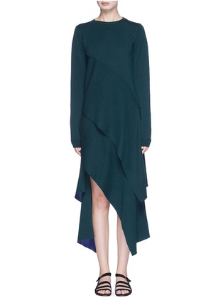 Main View - Click To Enlarge - ROSETTA GETTY - Asymmetric tiered chenille knit dress