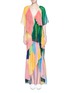 Main View - Click To Enlarge - ROSETTA GETTY - Colourblock tiered ruffle silk chiffon maxi dress