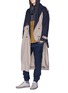 Figure View - Click To Enlarge - INDICE STUDIO - 'Koodoo' patchwork check plaid half zip hoodie