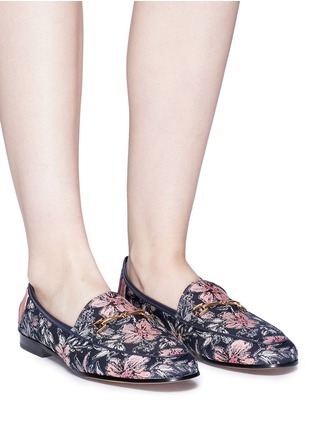 Figure View - Click To Enlarge - SAM EDELMAN - 'Loraine' horsebit floral jacquard step-in loafers