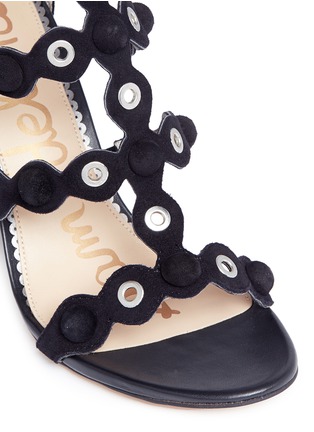 Detail View - Click To Enlarge - SAM EDELMAN - 'Yuli' dome stud eyelet strap suede sandals