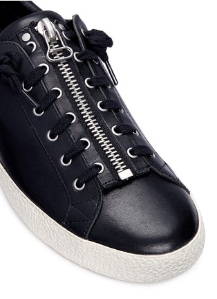 Detail View - Click To Enlarge - ASH - 'Nirvana' cutout star patch leather zip sneakers