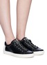 Figure View - Click To Enlarge - ASH - 'Nirvana' cutout star patch leather zip sneakers
