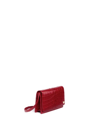 Figure View - Click To Enlarge - STALVEY - Small alligator leather crossbody clutch