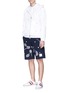 Figure View - Click To Enlarge - THOM BROWNE  - Tennis racket embroidered sweat shorts