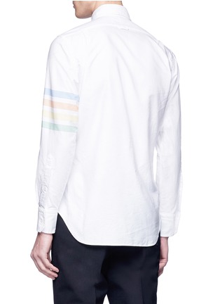 Back View - Click To Enlarge - THOM BROWNE  - Stripe sleeve Oxford shirt