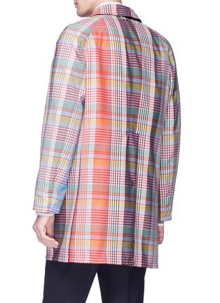 Back View - Click To Enlarge - THOM BROWNE  - Reversible tartan plaid coat