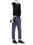 Figure View - Click To Enlarge - THOM BROWNE  - Colourblock shearling jacket
