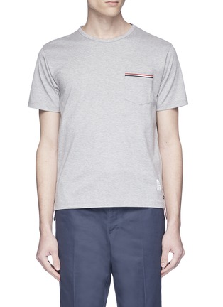 Main View - Click To Enlarge - THOM BROWNE  - Stripe pocket T-shirt