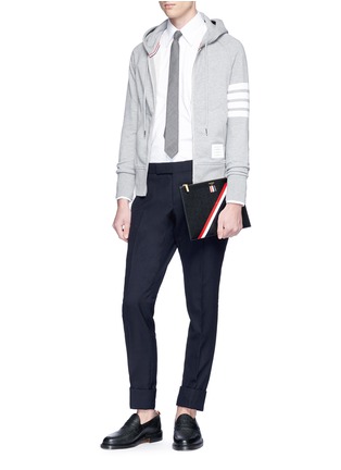 Figure View - Click To Enlarge - THOM BROWNE  - Stripe sleeve jacket