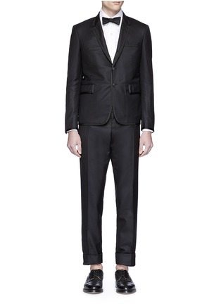Main View - Click To Enlarge - THOM BROWNE  - Wool twill tuxedo suit and bow tie set