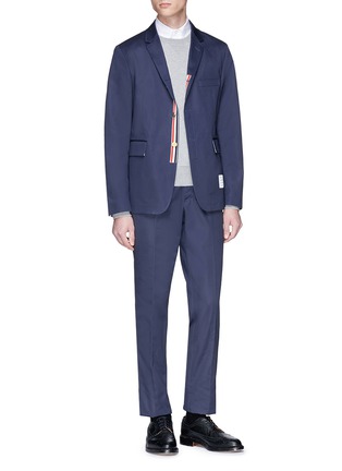 Figure View - Click To Enlarge - THOM BROWNE  - Metallic button twill soft blazer