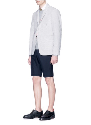 Figure View - Click To Enlarge - THOM BROWNE  - Stripe outseam shorts