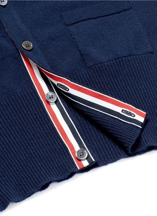 Detail View - Click To Enlarge - THOM BROWNE  - Stripe intarsia cashmere cardigan