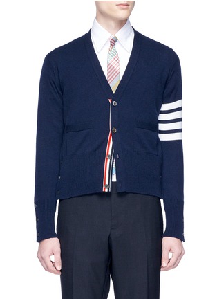 Main View - Click To Enlarge - THOM BROWNE  - Stripe intarsia cashmere cardigan