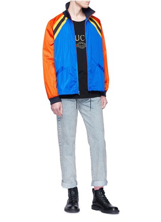 Figure View - Click To Enlarge - GUCCI - Logo stamp print jeans