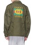 Back View - Click To Enlarge - GUCCI - Logo print washed cotton parka