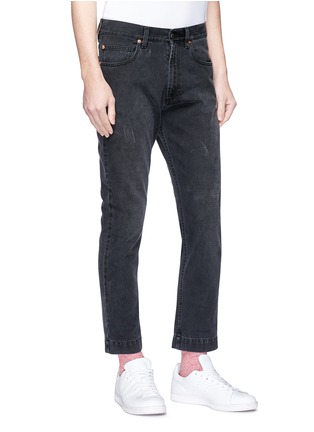 Front View - Click To Enlarge - GUCCI - Washed cropped jeans