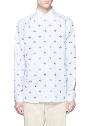 Main View - Click To Enlarge - GUCCI - Bee star print stripe shirt