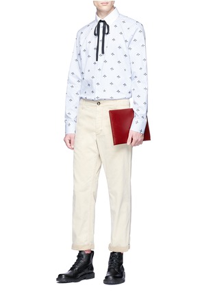 Figure View - Click To Enlarge - GUCCI - Bee star print stripe shirt