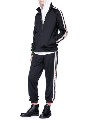 Figure View - Click To Enlarge - GUCCI - Logo jacquard outseam jogging pants