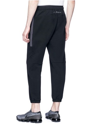 Back View - Click To Enlarge - PARTICLE FEVER - Mesh stripe outseam jogging pants