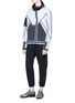 Figure View - Click To Enlarge - PARTICLE FEVER - Mesh stripe outseam jogging pants