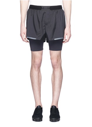 Main View - Click To Enlarge - PARTICLE FEVER - Perforated logo running shorts