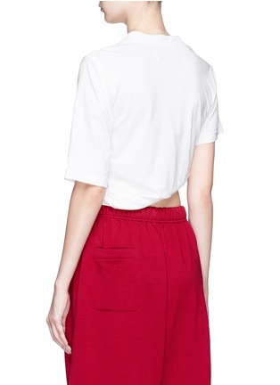 Back View - Click To Enlarge - SIRLOIN - 'Rolland' cutout asymmetric roll up cropped T-shirt