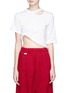 Main View - Click To Enlarge - SIRLOIN - 'Rolland' cutout asymmetric roll up cropped T-shirt