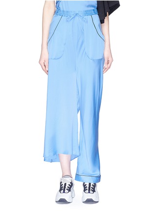 Main View - Click To Enlarge - SIRLOIN - 'Mexy' asymmetric satin wide leg pyjama pants